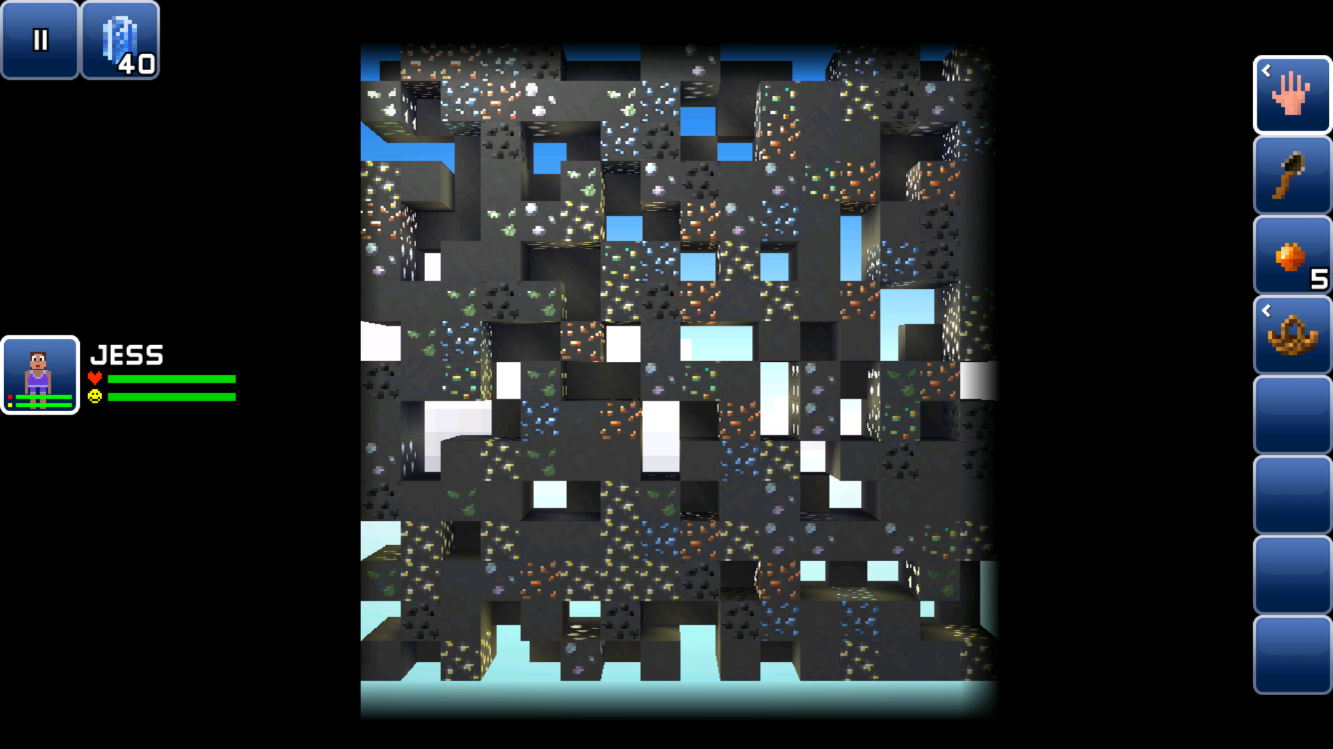 randomly generated ore chunk with random holes