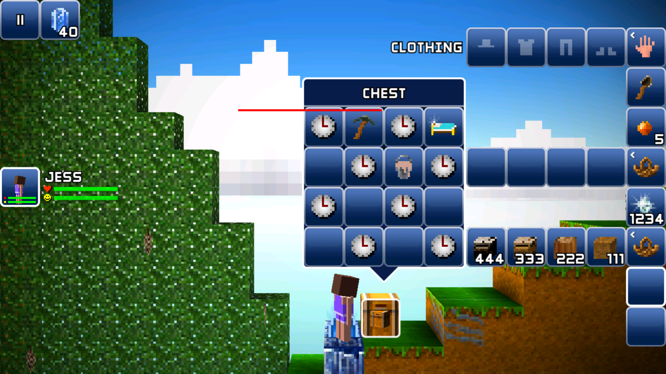 overflowing titanium pickaxe damage and custom-dyed golden bed & paint